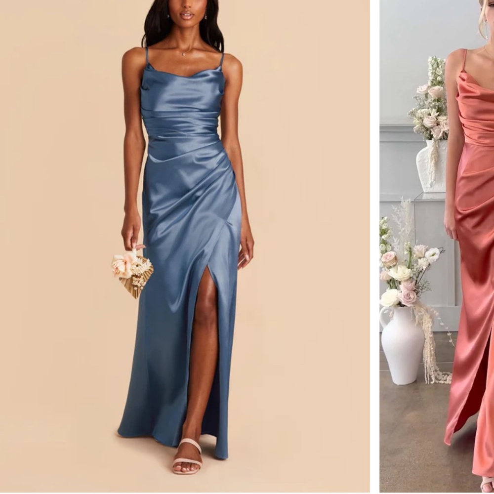 Birdy grey twilight shiny satin Lydia bridesmaid S